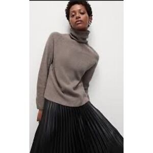 M&S Marks and Spencer Ribbed Roll neck‎ Sweater Womens Medium Nutmeg